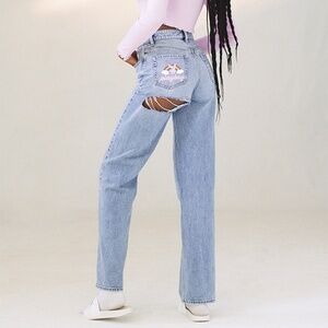 Playboy By PacSun Light Blue Back Slash Boyfriend Jeans